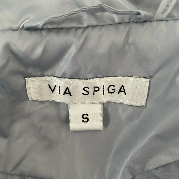 Via Spiga Quilted Cargo Jacket Front Pockets Moonstone Grey S Small - Picture 6 of 10